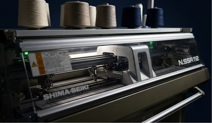 Shima Seiki flat-knit machine detail